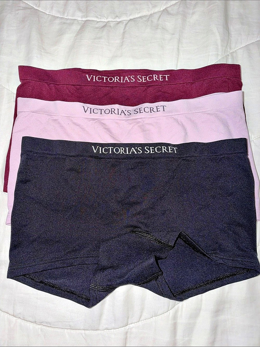 Victoria's Secret Seamless Logo Waistband Boyshort Panty 3-Pack Medium